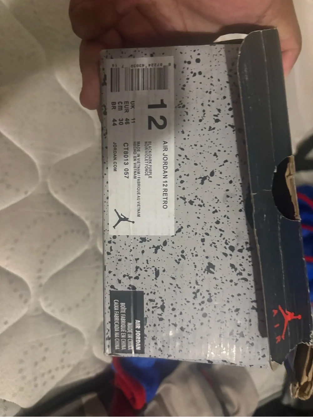 Jordan Men's Black and Purple High-Top Sneakers